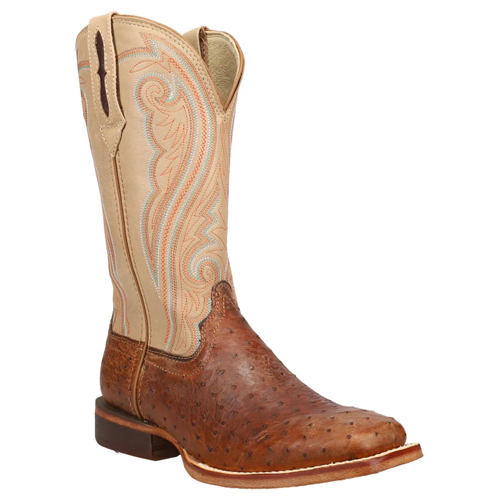 Premium Exotic Full Quill Ostrich Embroidered Square Toe Pull On Cowboy Boots sold by Shoebacca product image thumbnail 2