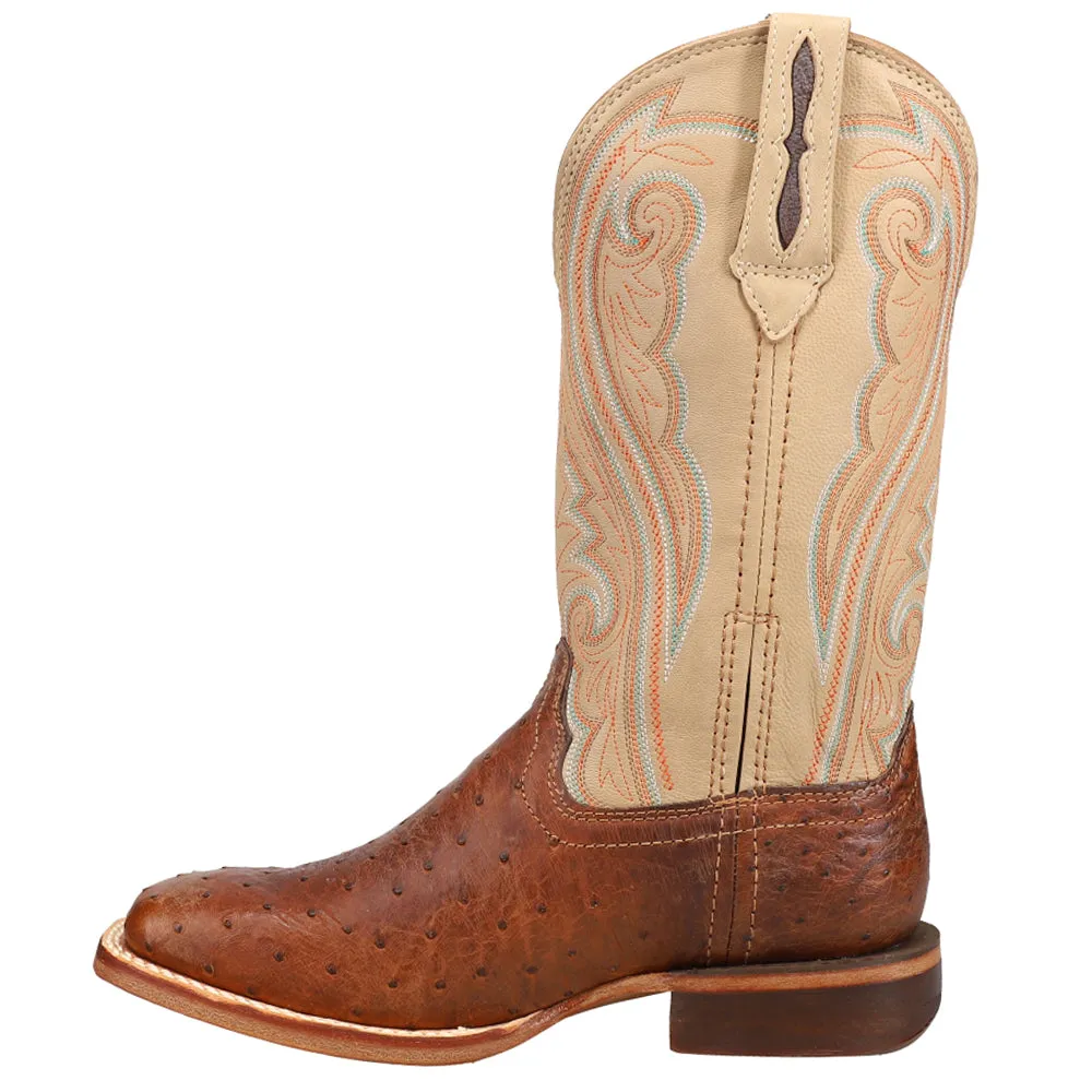Premium Exotic Full Quill Ostrich Embroidered Square Toe Pull On Cowboy Boots sold by Shoebacca product image thumbnail 3