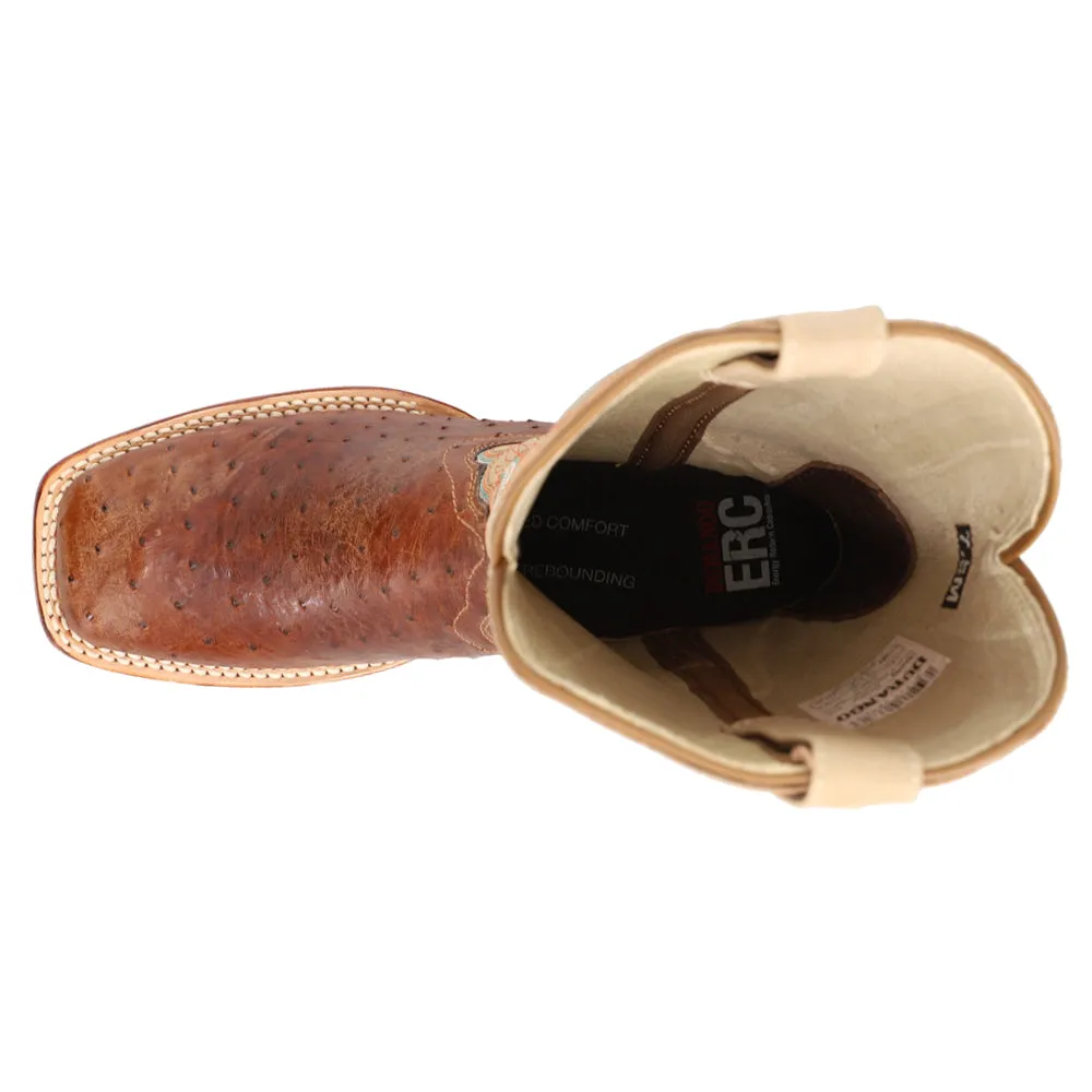 Premium Exotic Full Quill Ostrich Embroidered Square Toe Pull On Cowboy Boots sold by Shoebacca product image thumbnail 4