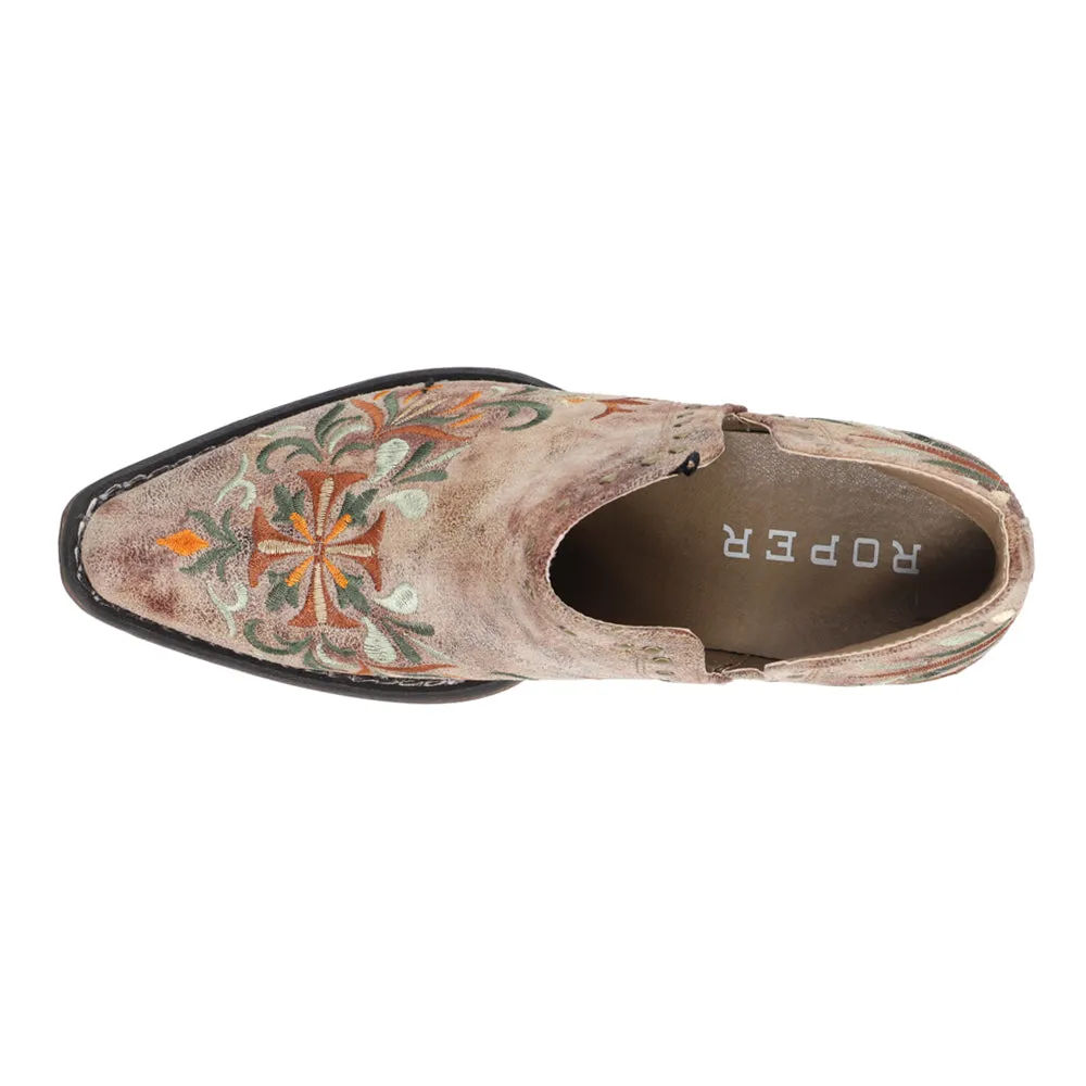Ava Floral Embroidered Snip Toe Cowboy Booties sold by Shoebacca product image thumbnail 4