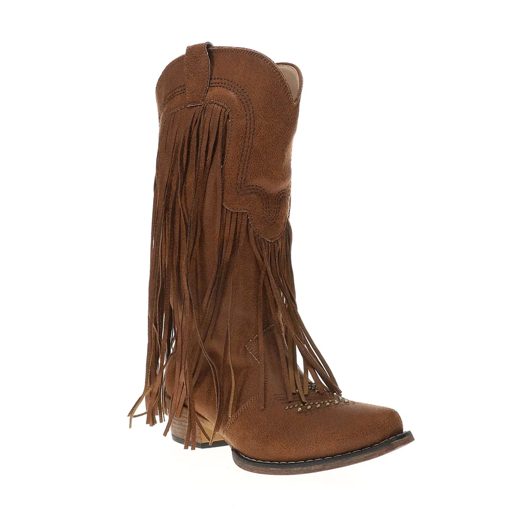 Dolly Fringe Studded Snip Toe Pull On Cowboy Boots sold by Shoebacca product image thumbnail 2