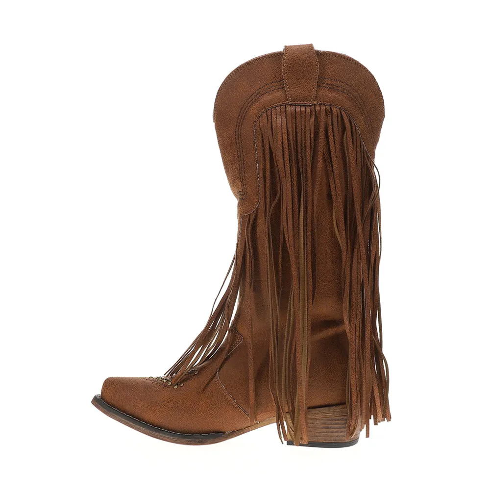Dolly Fringe Studded Snip Toe Pull On Cowboy Boots sold by Shoebacca product image thumbnail 3