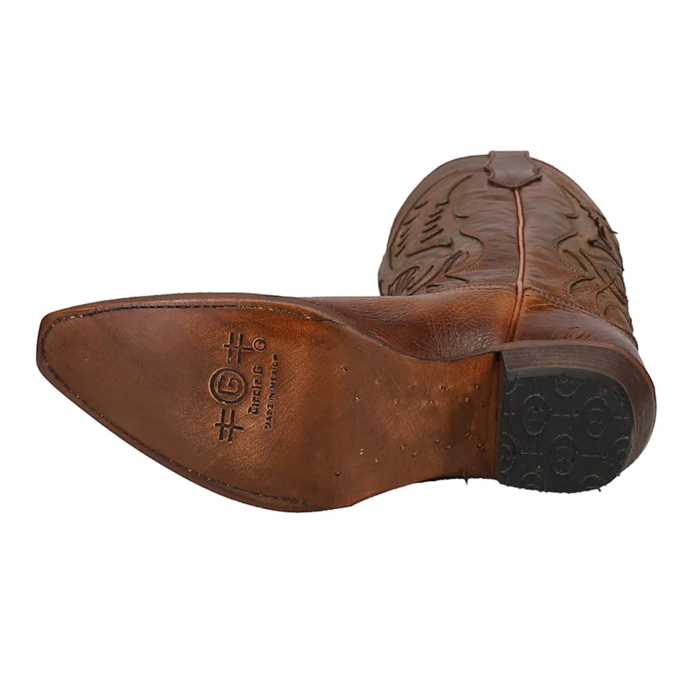 Bronze Tooled Inlay Snip Toe Cowboy Boots sold by Shoebacca product image thumbnail 5