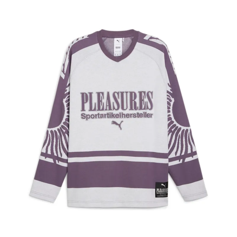 Ice Hockey Graphic V Neck Long Sleeve Replica Jersey X Pleasures made by Puma