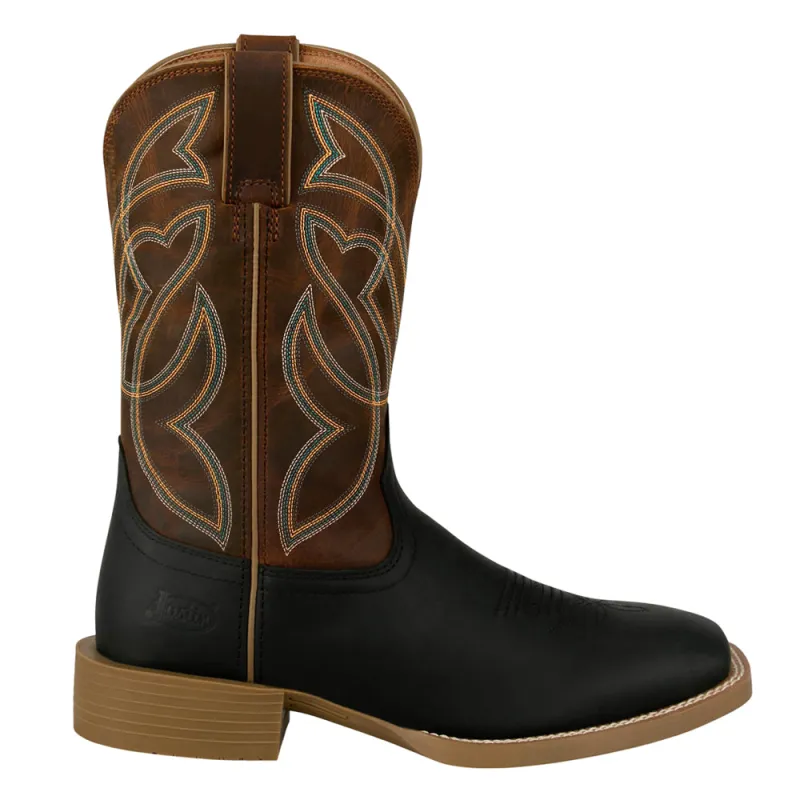 Daymoney Embroidered Square Toe Cowboy Boots made by Justin Boots