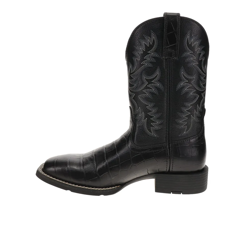 Sport Latigo Croc Wide Square Toe Pull On Cowboy Boots sold by Shoebacca product image thumbnail 3