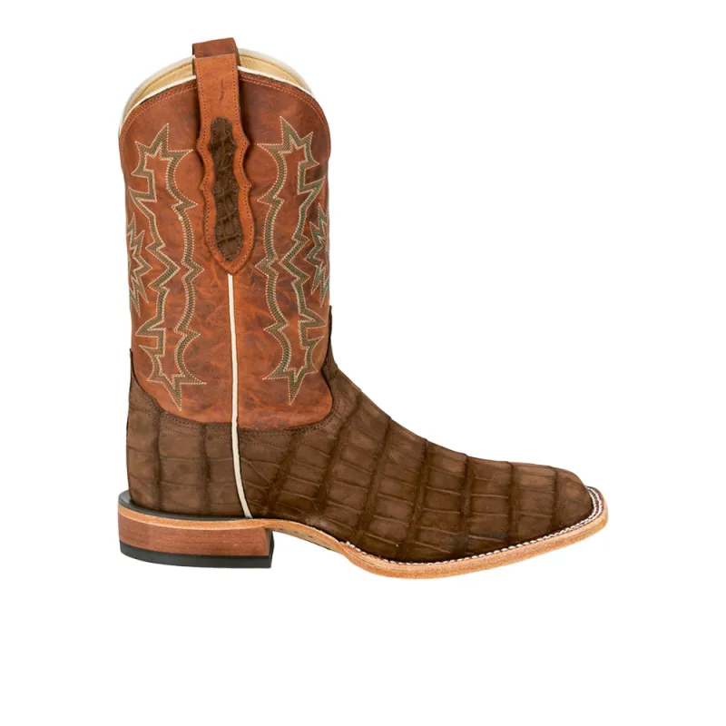 Miguel 11 Inch Sueded American Alligator Square Toe Cowboy Boots made by Tony Lama