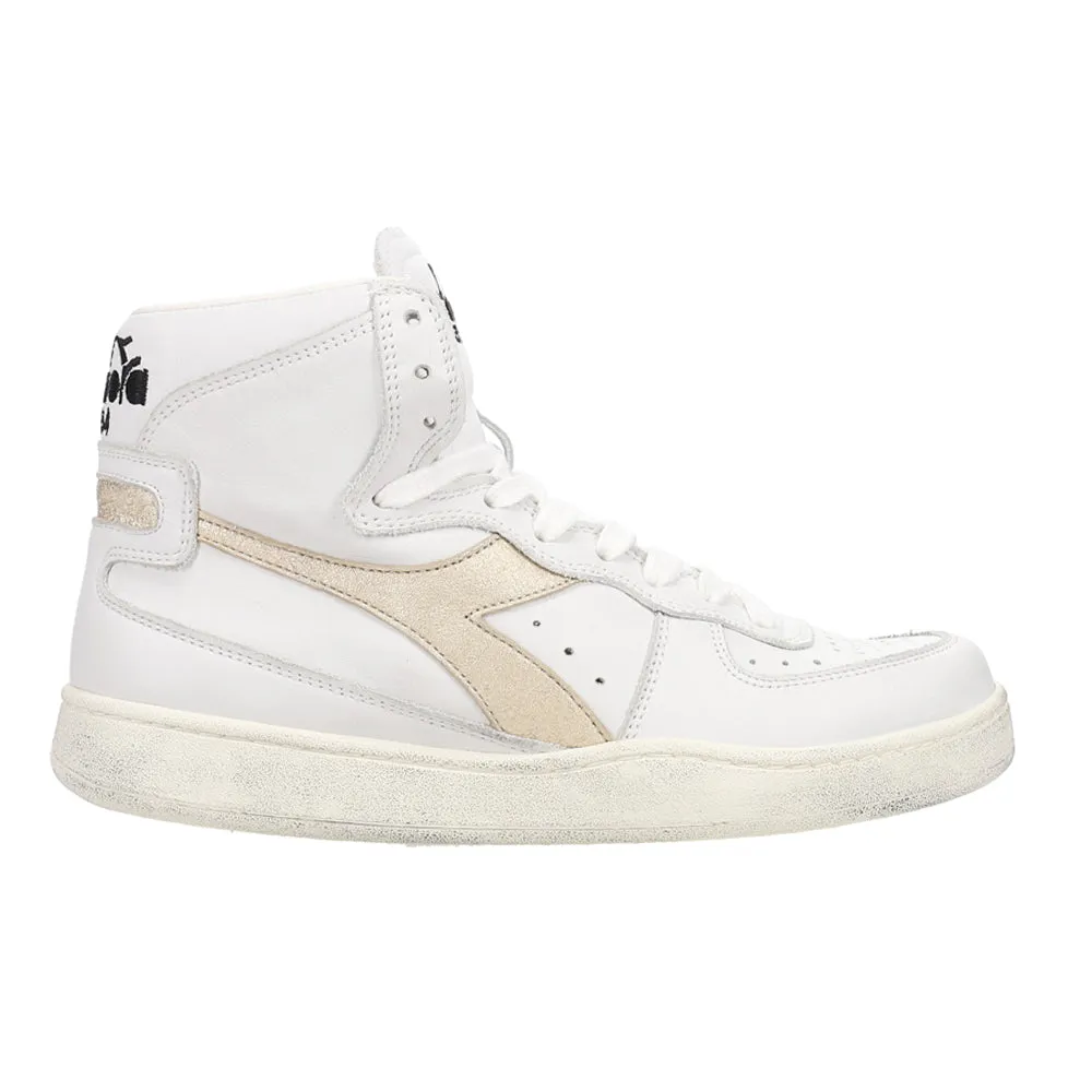 Mi Basket Used Perforated Metallic High Top Sneakers sold by Shoebacca