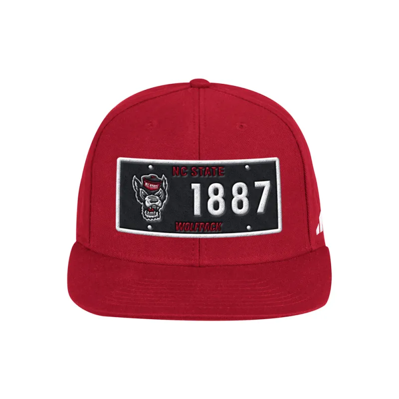NC State Wolfpack Flat Brim Snapback Cap made by Adidas