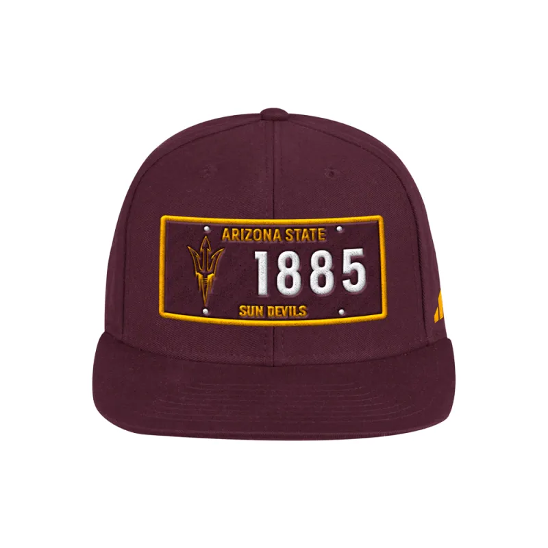Arizona State Sun Devils Flat Brim Snapback Cap made by Adidas