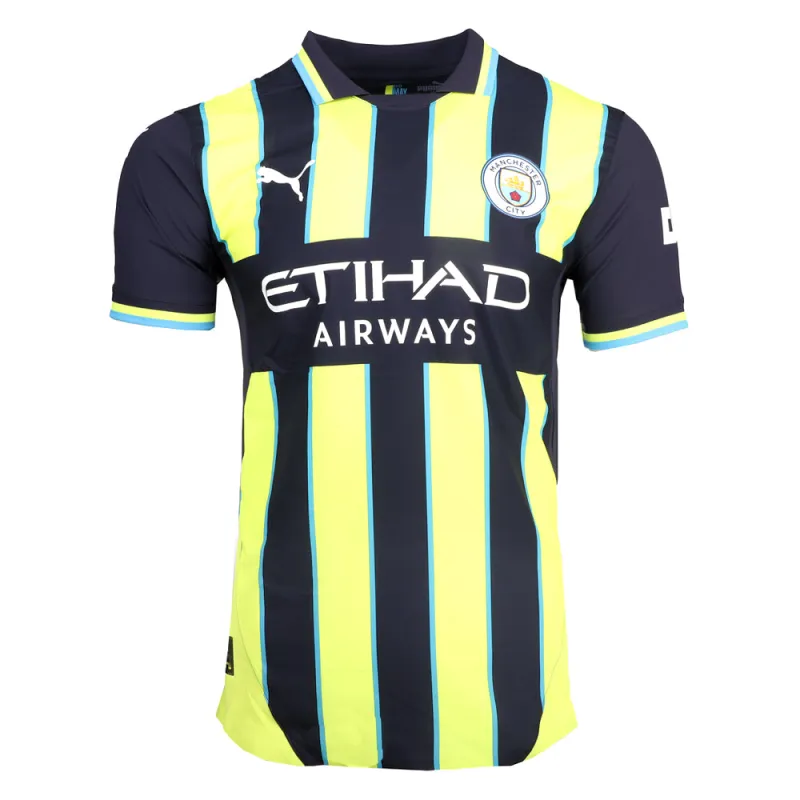 Manchester City F.C. Away Collared Short Sleeve Soccer Jersey made by Puma