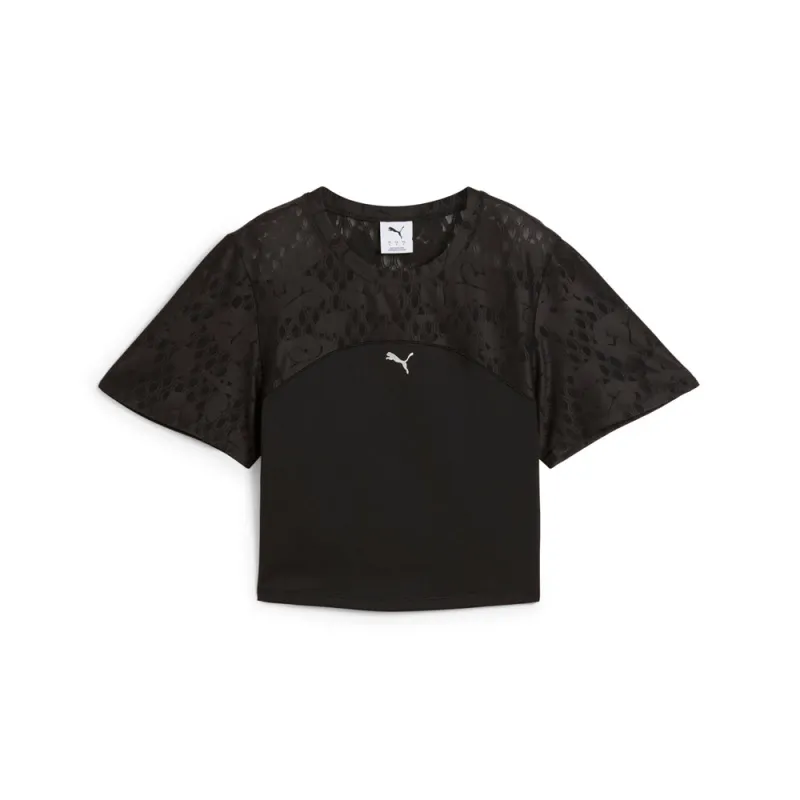 Lace Cropped Crew Neck Short Sleeve T-Shirt made by Puma