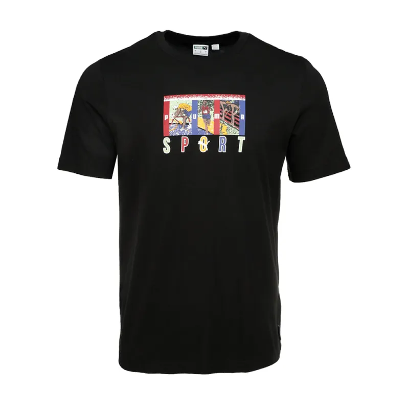 Graphics Sport Crew Neck Short Sleeve T-Shirt made by Puma