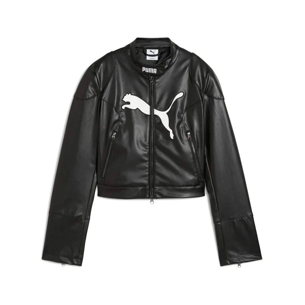 Future Archive Pleather Racer Full Zip Jacket sold by Shoebacca
