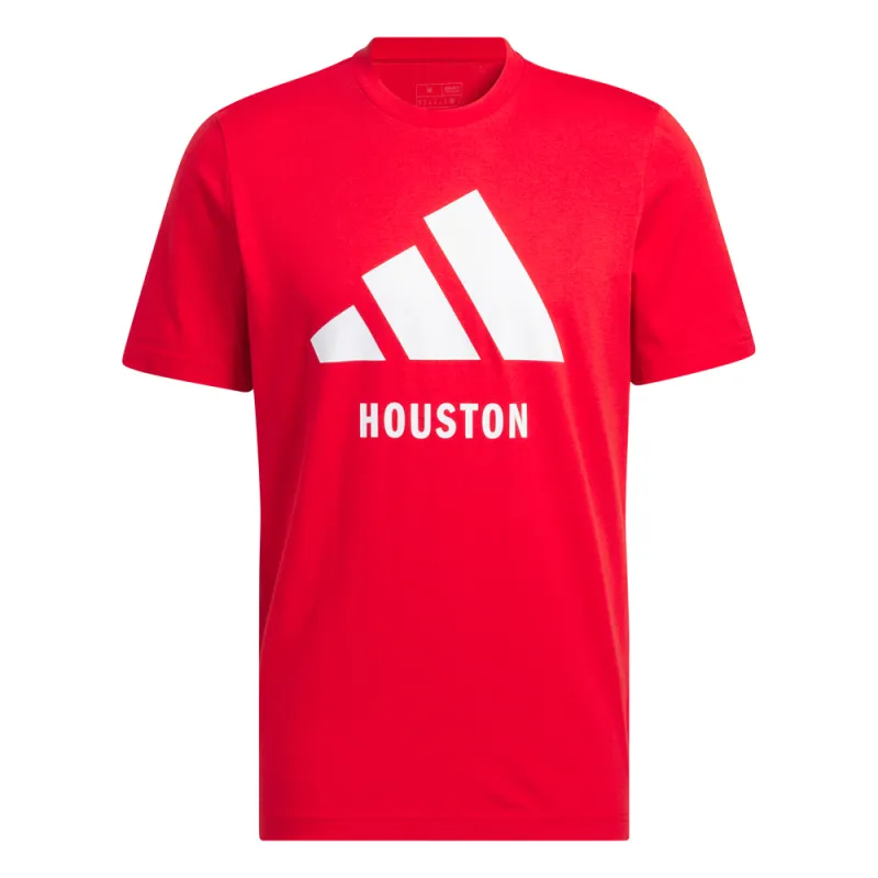 Key City Houston Logo Crew Neck Short Sleeve T-Shirt made by Adidas