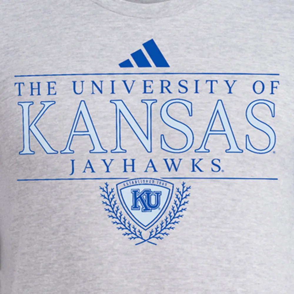 Kansas Jayhawks Fresh Logo Crew Neck Short Sleeve T-Shirt sold by Shoebacca product image thumbnail 3
