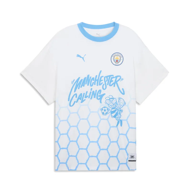 PUMA HOOPS X MANCHESTER CITY Graphic Crew Neck Short Sleeve T-Shirt made by Puma
