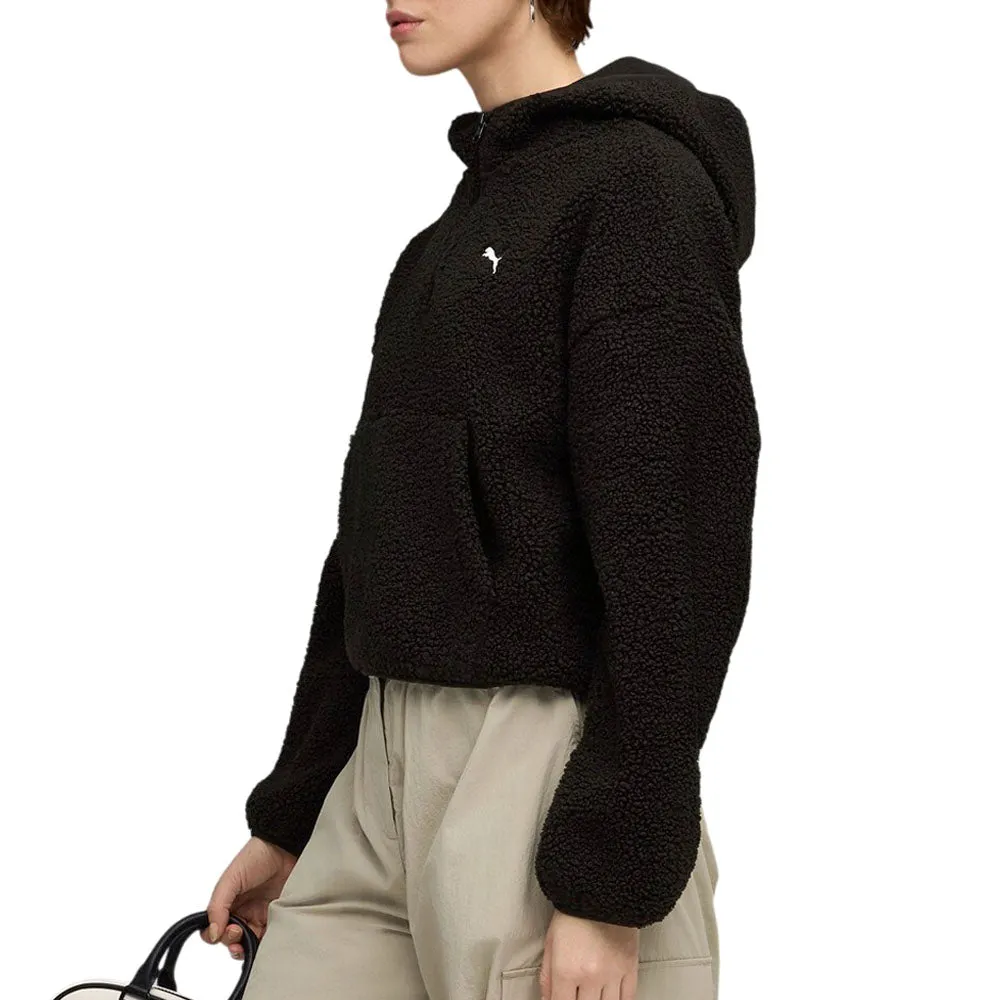 Wardrobe Essentials Oversized Polar Fleece Quarter Zip Hoodie sold by Shoebacca product image thumbnail 5