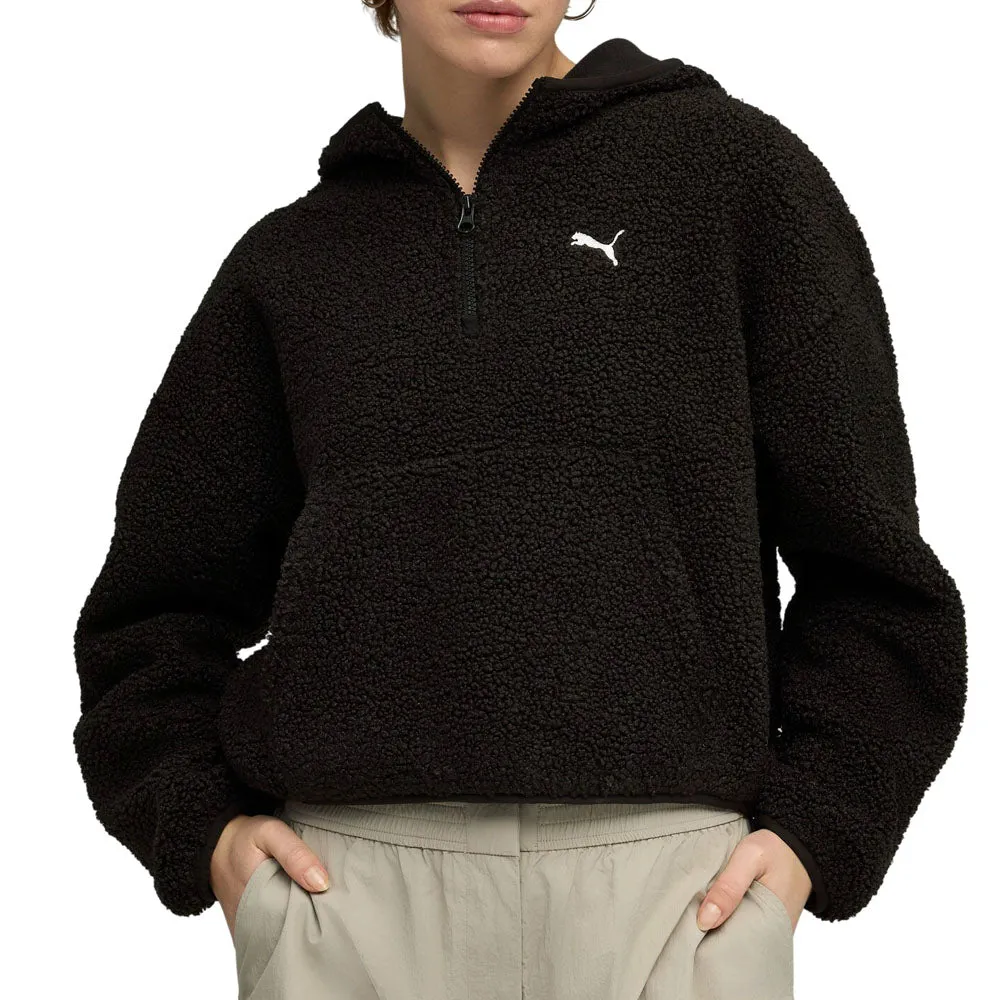 Wardrobe Essentials Oversized Polar Fleece Quarter Zip Hoodie sold by Shoebacca product image thumbnail 3