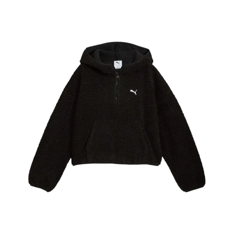 Wardrobe Essentials Oversized Polar Fleece Quarter Zip Hoodie made by Puma