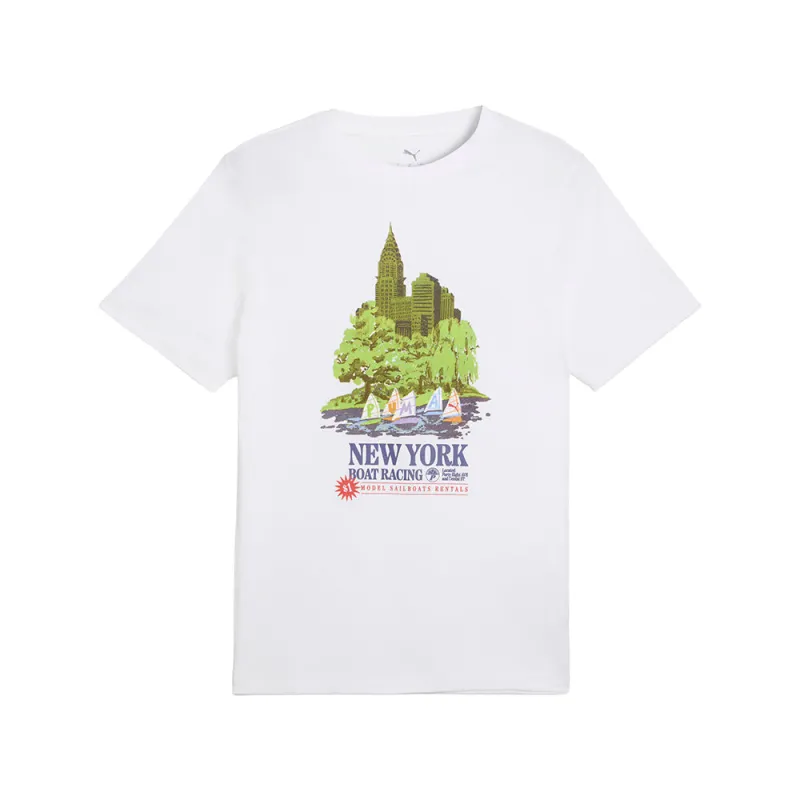 Graphics NYC Boat Regatta Graphic Crew Neck Short Sleeve T-Shirt made by Puma