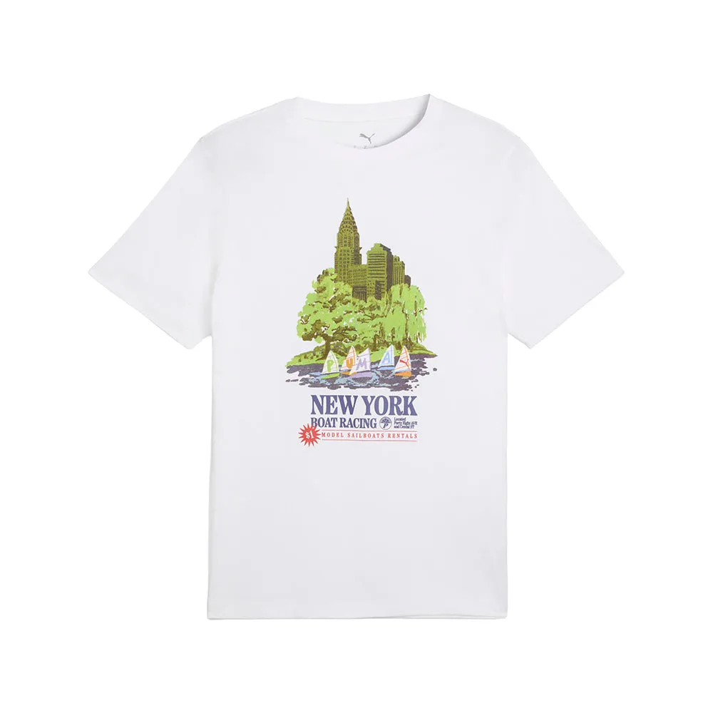 Graphics NYC Boat Regatta Graphic Crew Neck Short Sleeve T-Shirt sold by Shoebacca