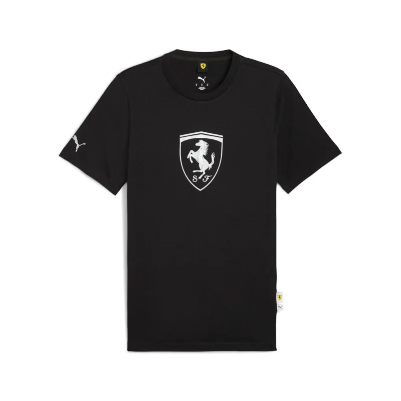 Scuderia Ferrari Sportswear Tonal Shield Crew Neck Short Sleeve T-Shirt made by Puma