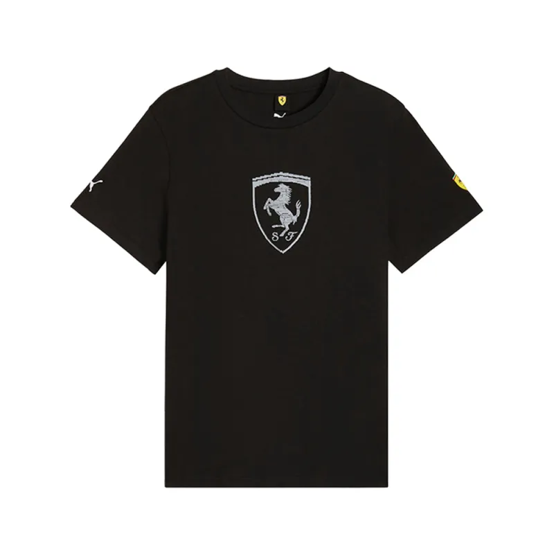 Scuderia Ferrari Tonal Shield Graphic Crew Neck Short Sleeve T-Shirt made by Puma