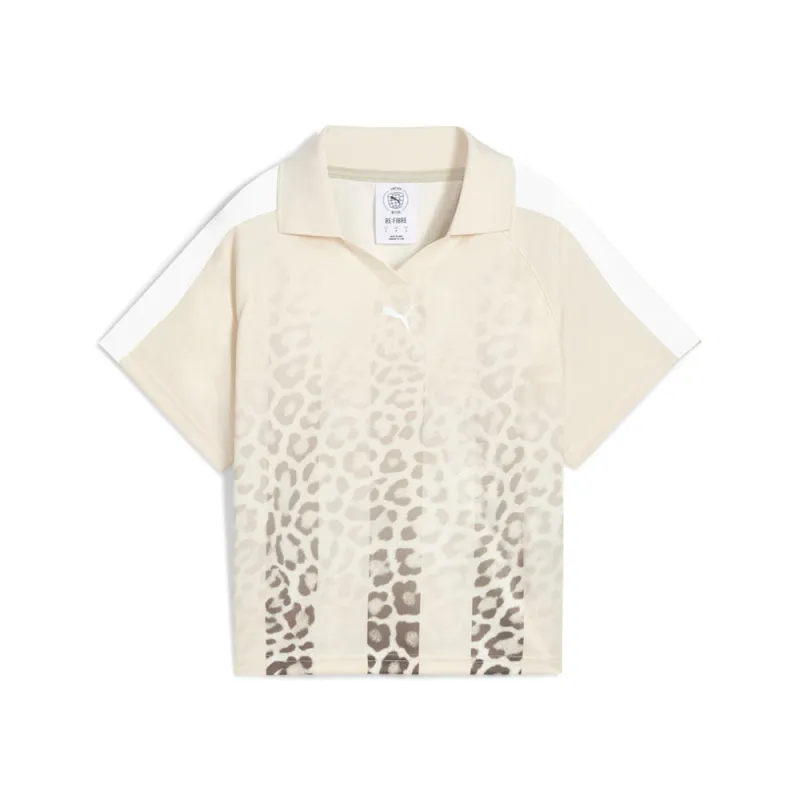 T7 Leo Luxe Relaxed Collared Short Sleeve Soccer Jersey made by Puma