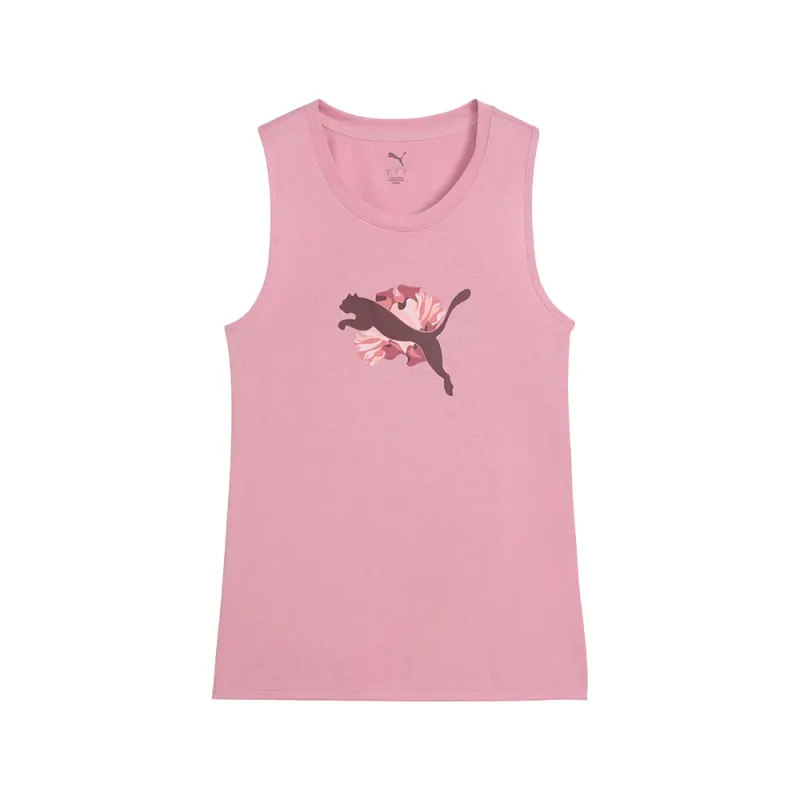 Floral Ribbon Graphic Crew Neck Athletic Tank Top made by Puma