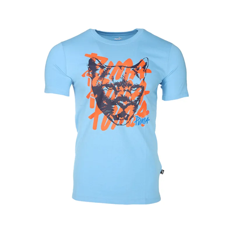 Graphic Cat Crew Neck Short Sleeve T-Shirt made by Puma