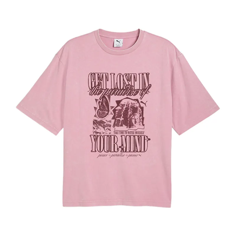 Graphic Paradise Mindset Washed Boxy Crew Neck Short Sleeve T-Shirt made by Puma