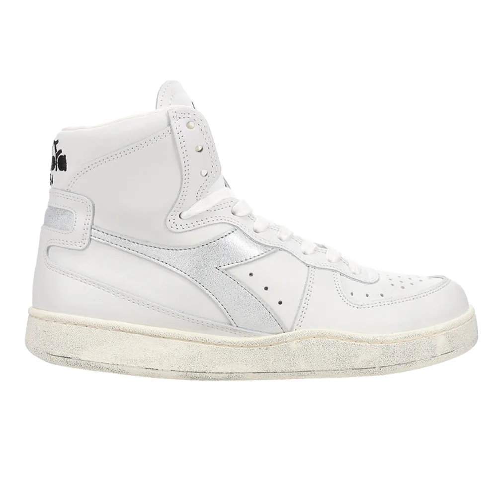 Mi Basket Used Perforated Metallic High Top Sneakers sold by Shoebacca