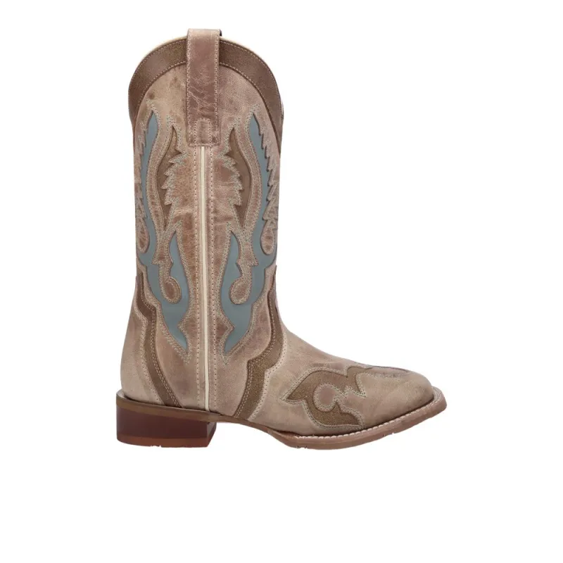 Ardena Leather Pull On Square Toe Cowboy Boots made by Laredo