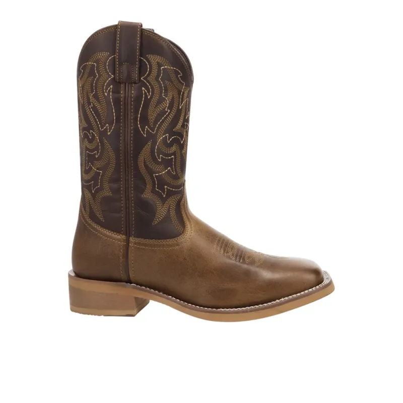 Chisholm Square Toe Pull On Cowboy Boots made by Laredo