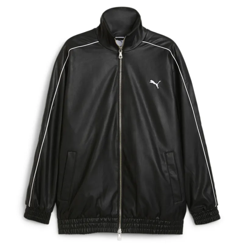T7 Oversized Pleather Full Zip Track Jacket made by Puma