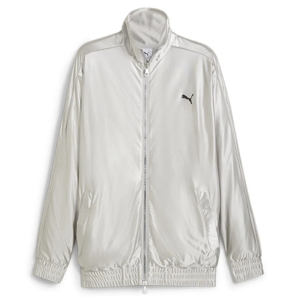T7 Oversized Metallic Full Zip Track Jacket sold by Shoebacca