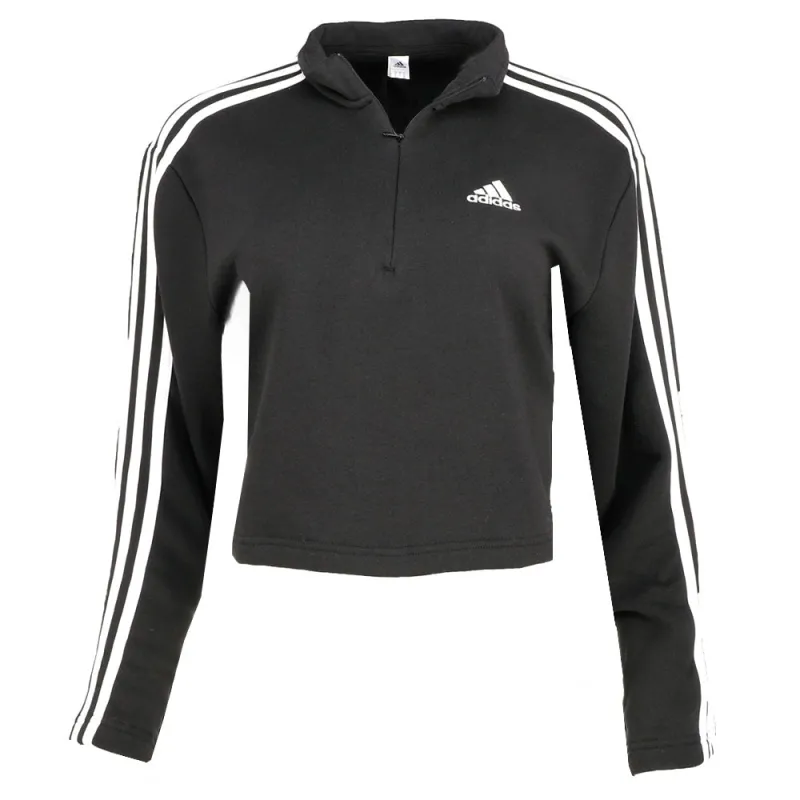 Essentials 3-Stripes Fleece Quarter-Zip Sweatshirt made by Adidas