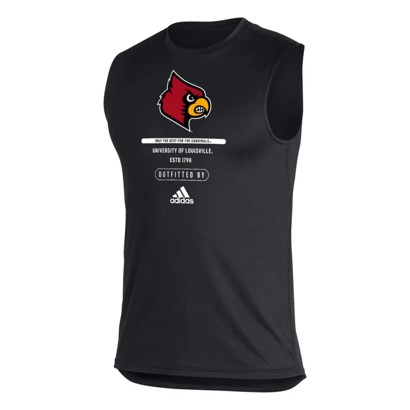 Louisville Cardinals Crew Neck Sleeveless T-Shirt made by Adidas