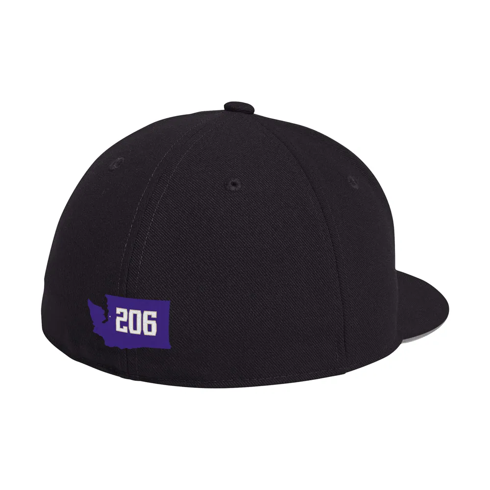 Washington Huskies Fitted Wool Flat Brim Cap sold by Shoebacca product image thumbnail 2