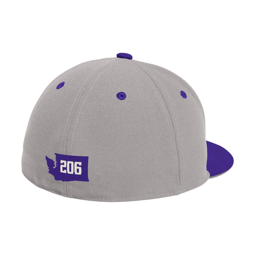 Washington Huskies Fitted Wool Flat Brim Cap sold by Shoebacca product image thumbnail 2