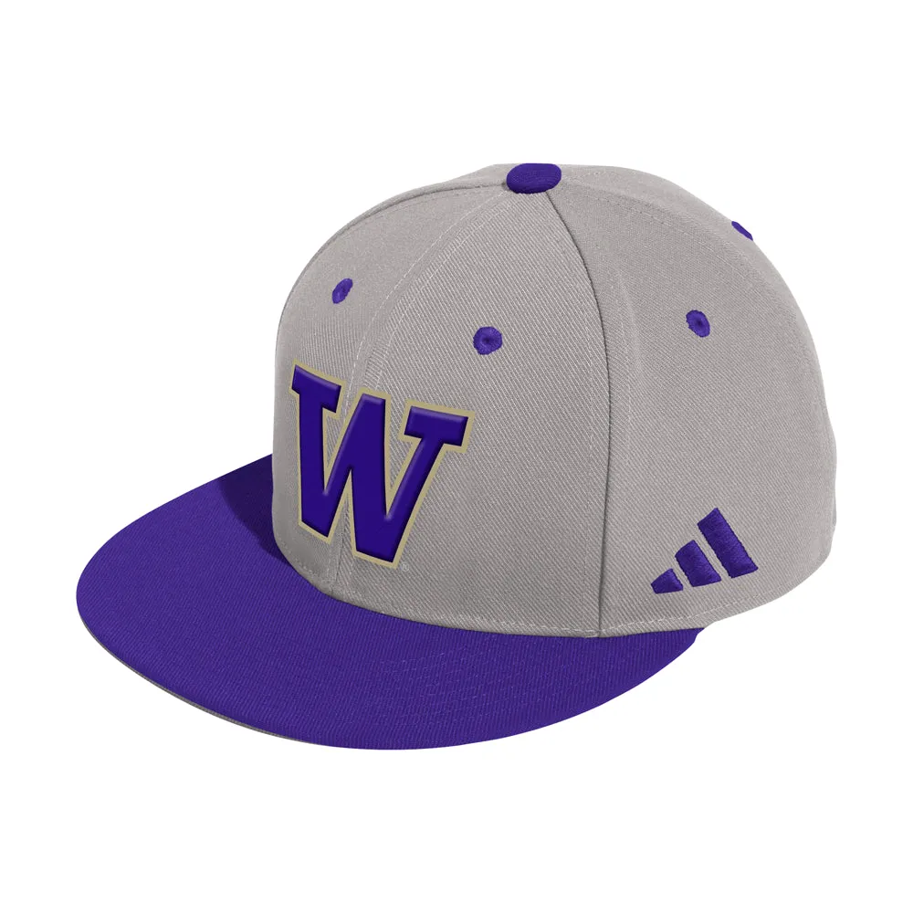 Washington Huskies Fitted Wool Flat Brim Cap sold by Shoebacca
