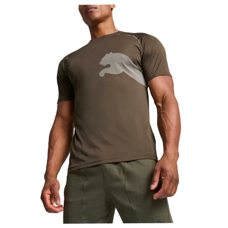 Train All Day Big Cat Crew Neck Short Sleeve Athletic T-Shirt made by Puma
