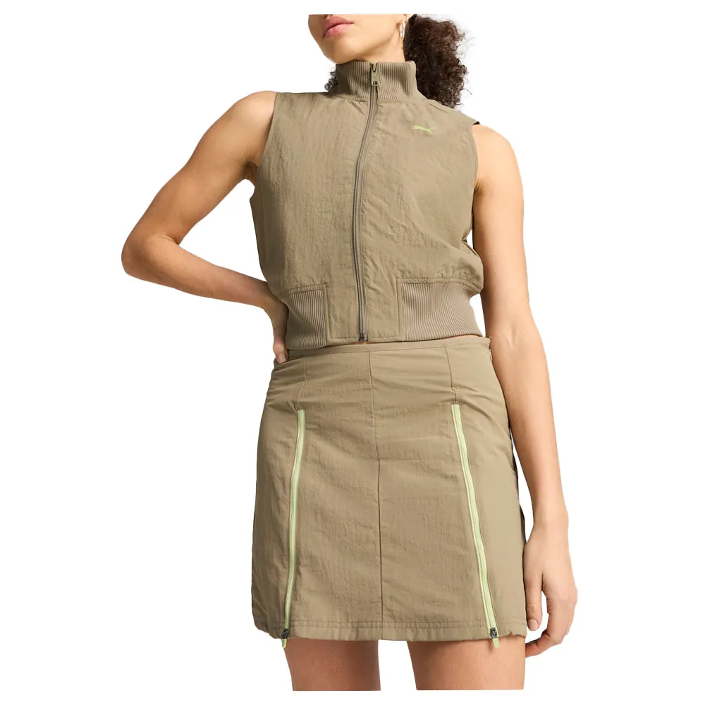 Dare To Full Zip Woven Vest sold by Shoebacca