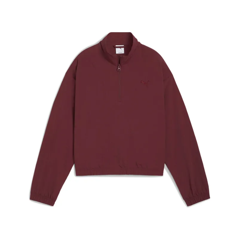 HER Relaxed Woven Half Zip Pullover made by Puma