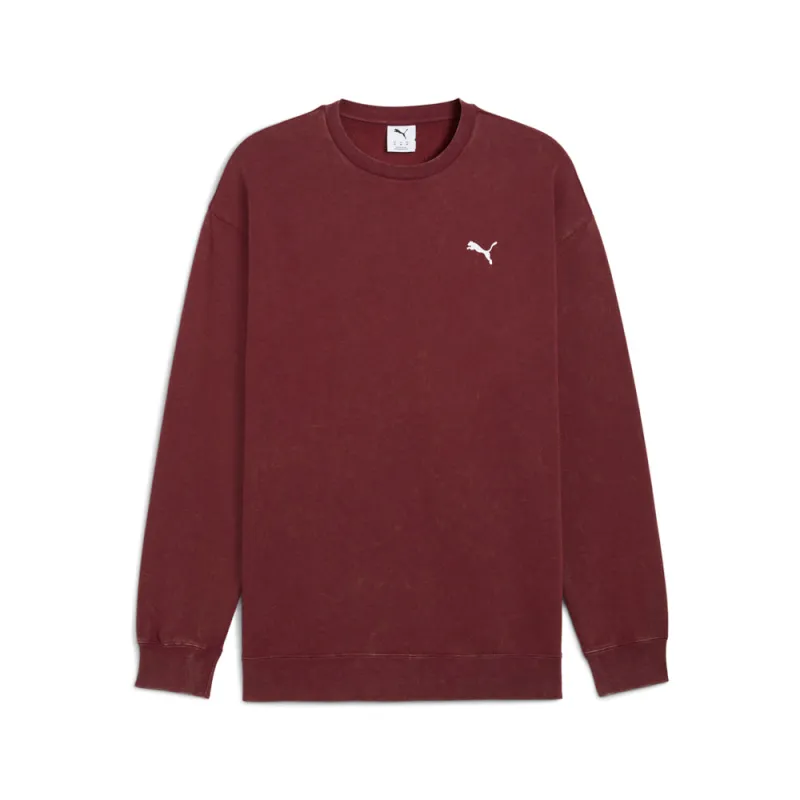 Elevated Essentials Acid Wash Crew Neck Fleece Sweatshirt made by Puma