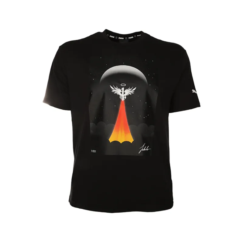 PUMA X MELO B&W Crew Neck Short Sleeve T-Shirt made by Puma