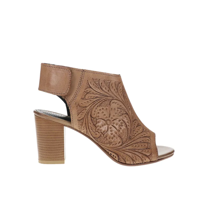 Mika Hook And Loop Block Heel Sandals made by Roper