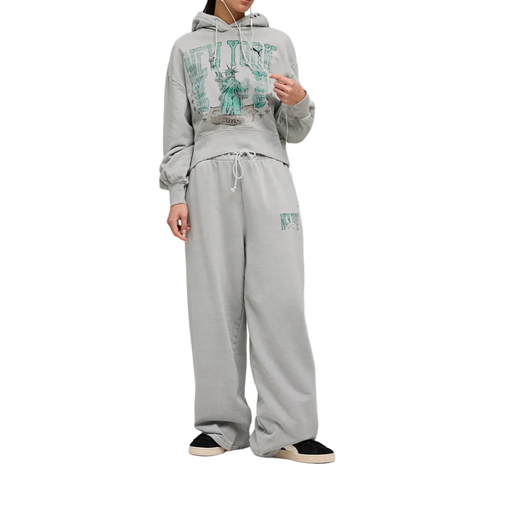 NYC Wardrobe Essentials Boxy Cropped Pullover Hoodie sold by Shoebacca product image thumbnail 5