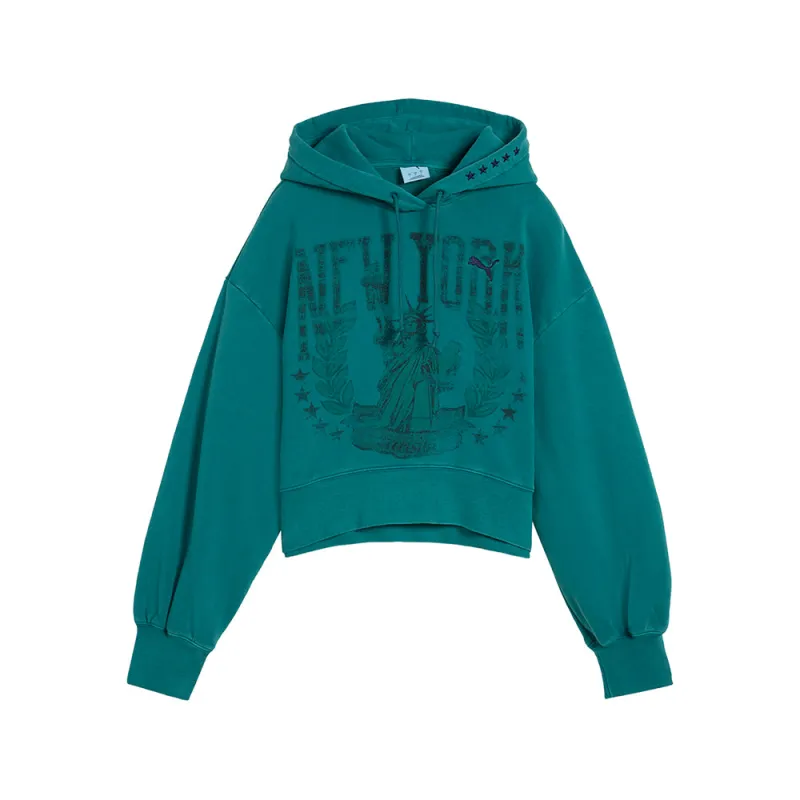 NYC Wardrobe Essentials Boxy Cropped Pullover Hoodie made by Puma